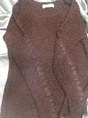 Pink Rose red and black knit sweater